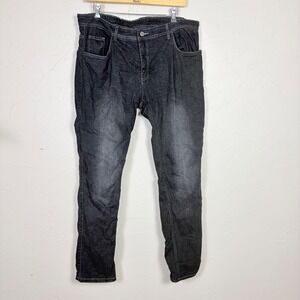Street & Steel Motorcycle Jeans Mens 38 Black Aramid Reinforced Biker Denim